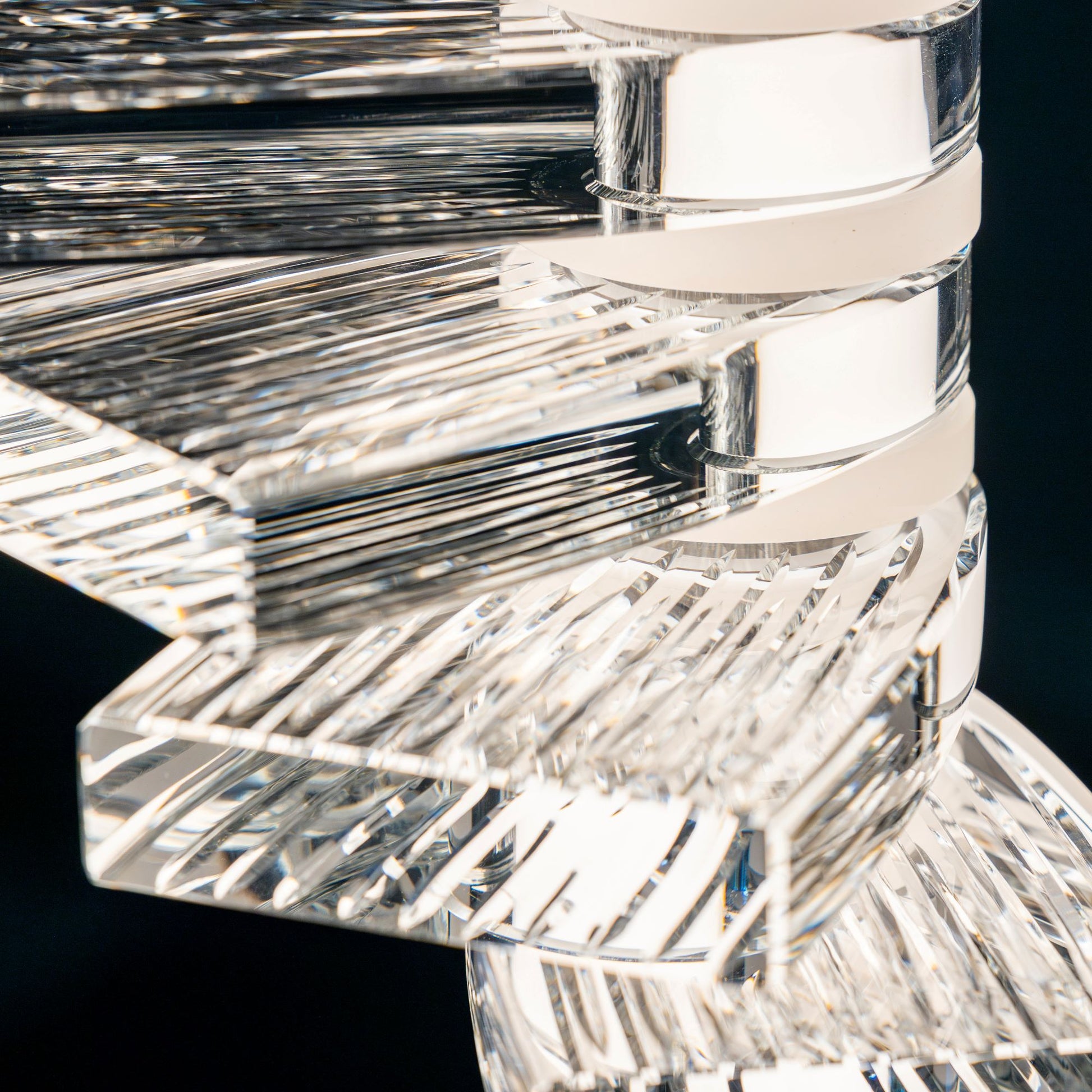 Plume Table Lamp: Grooved Glass