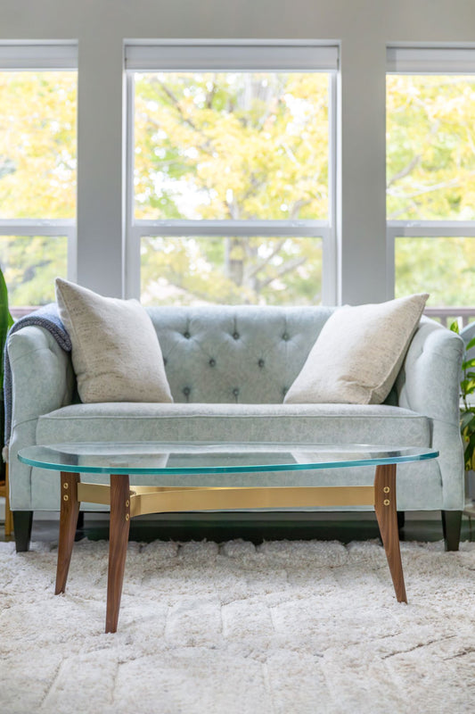 Ballet Coffee Table: Walnut, Brushed Brass