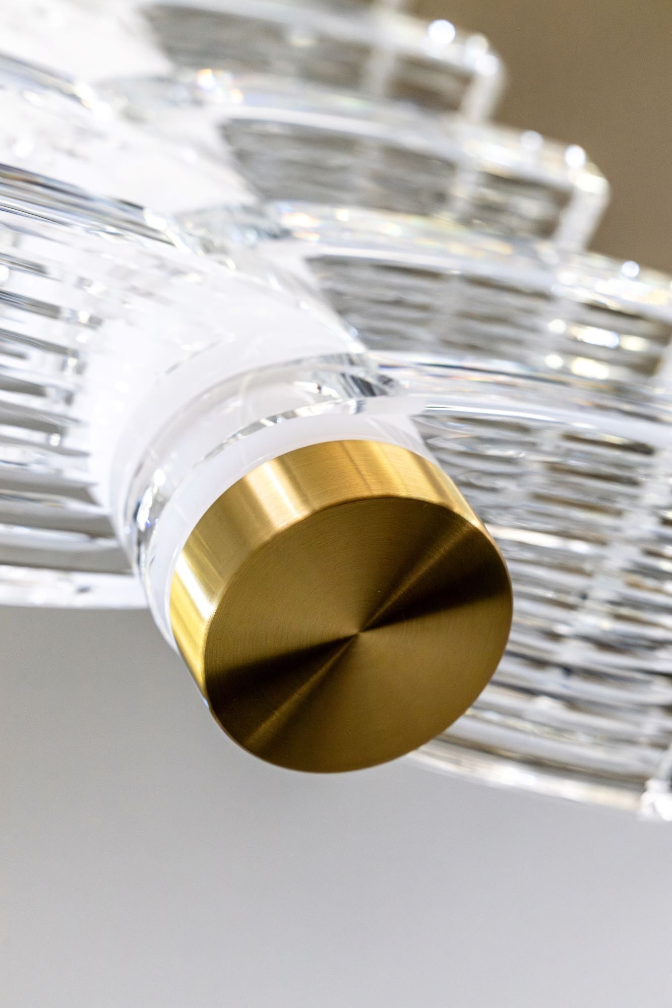 Plume Chandelier: Brushed Brass, Grooved