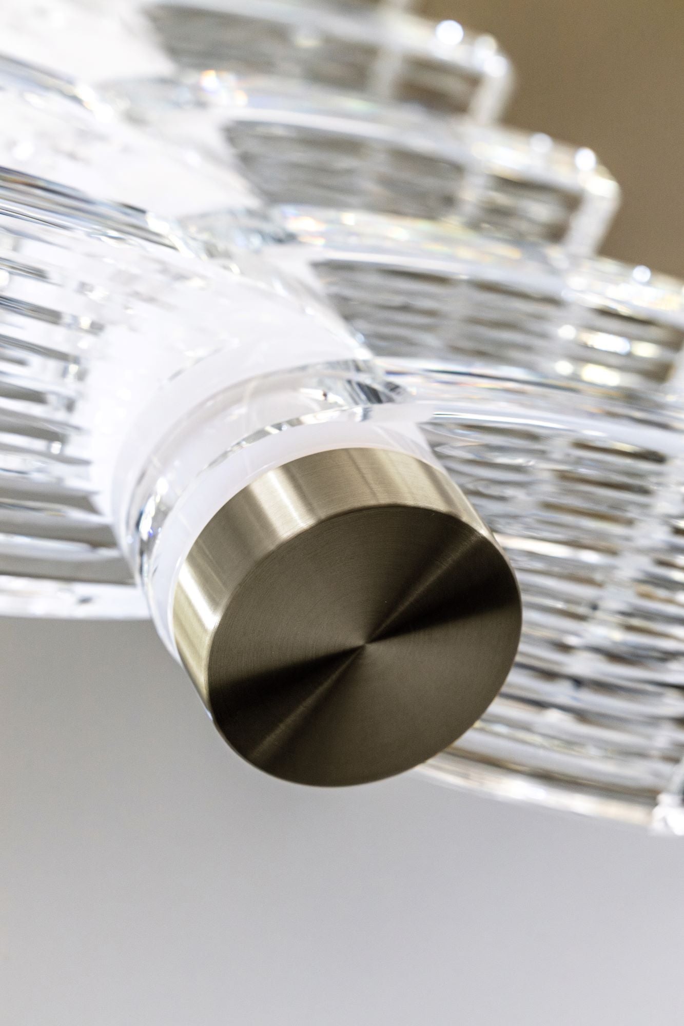 Plume Chandelier: Brushed Nickel, Grooved