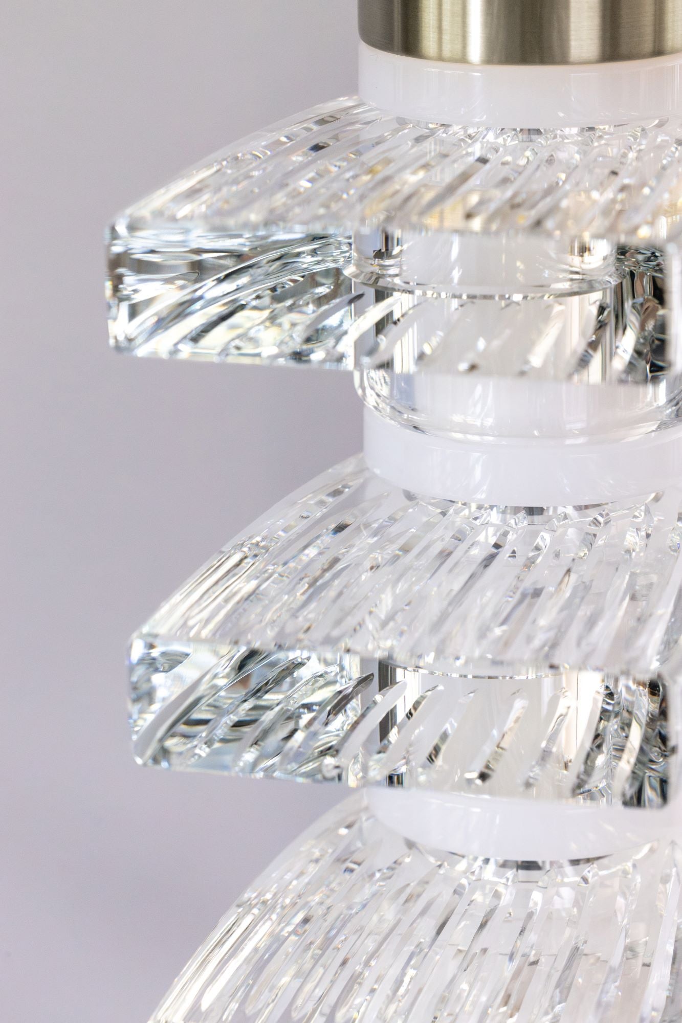 Plume Chandelier: Brushed Nickel, Grooved