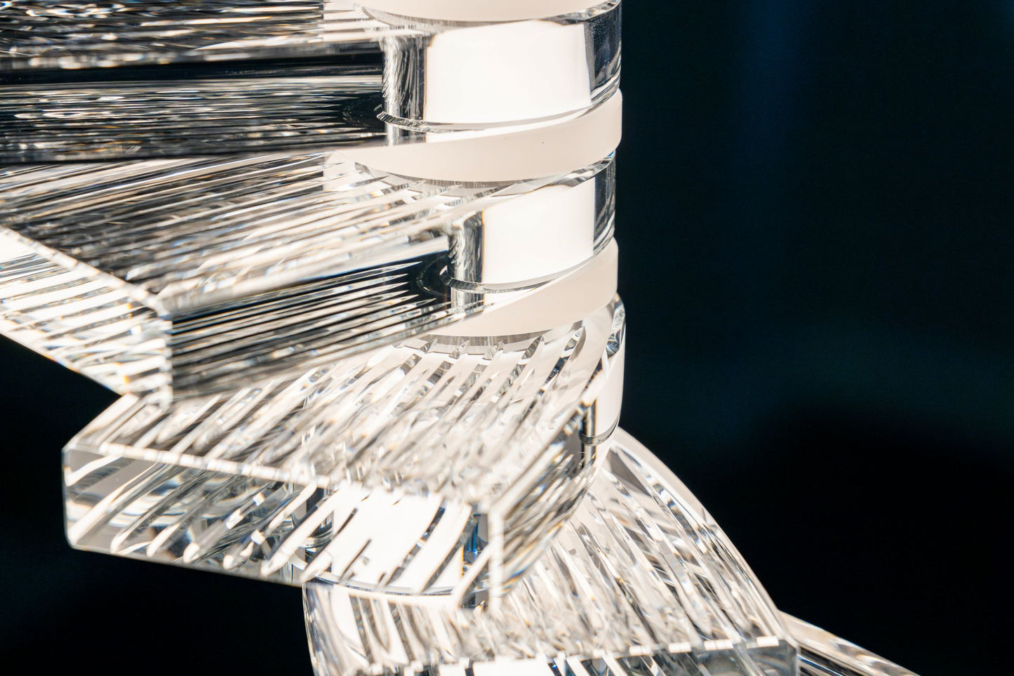 Plume Chandelier: Grooved Glass