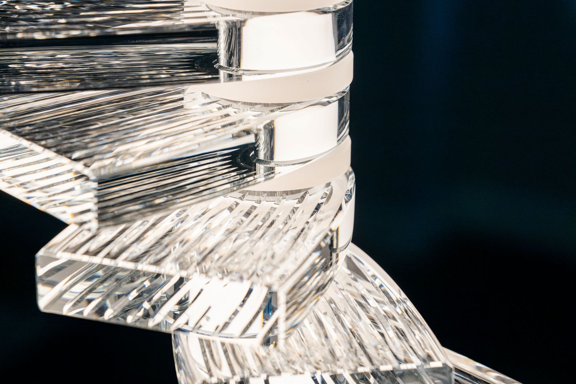 Plume Chandelier: Grooved Glass