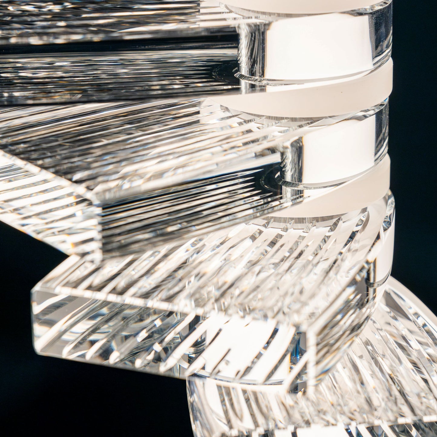 Plume Table Lamp: Grooved Glass