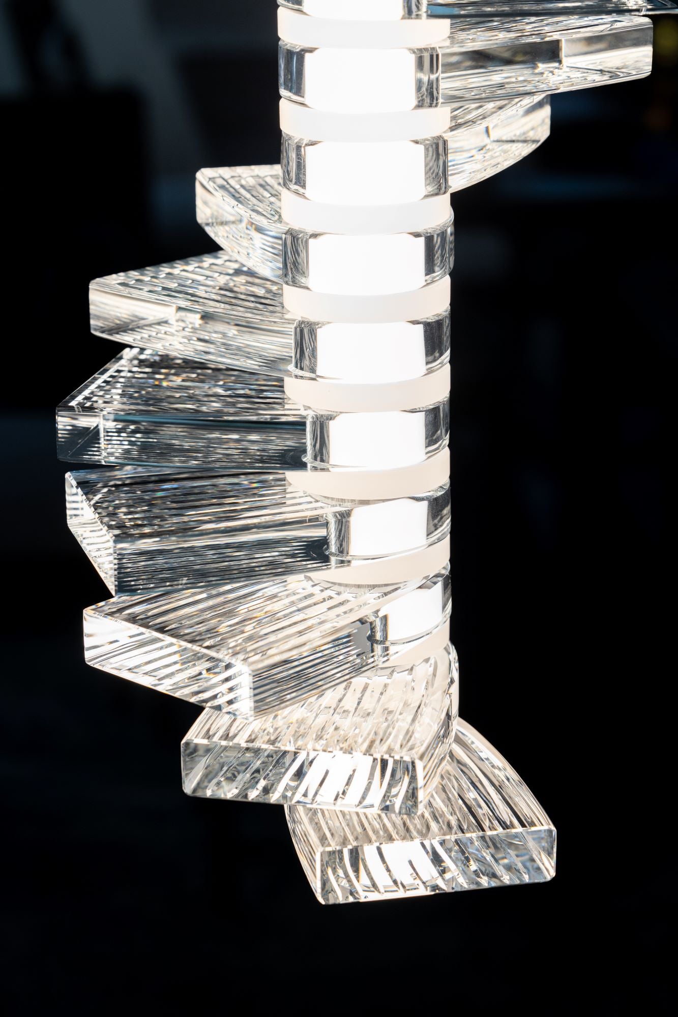 Plume Chandelier: Grooved Glass