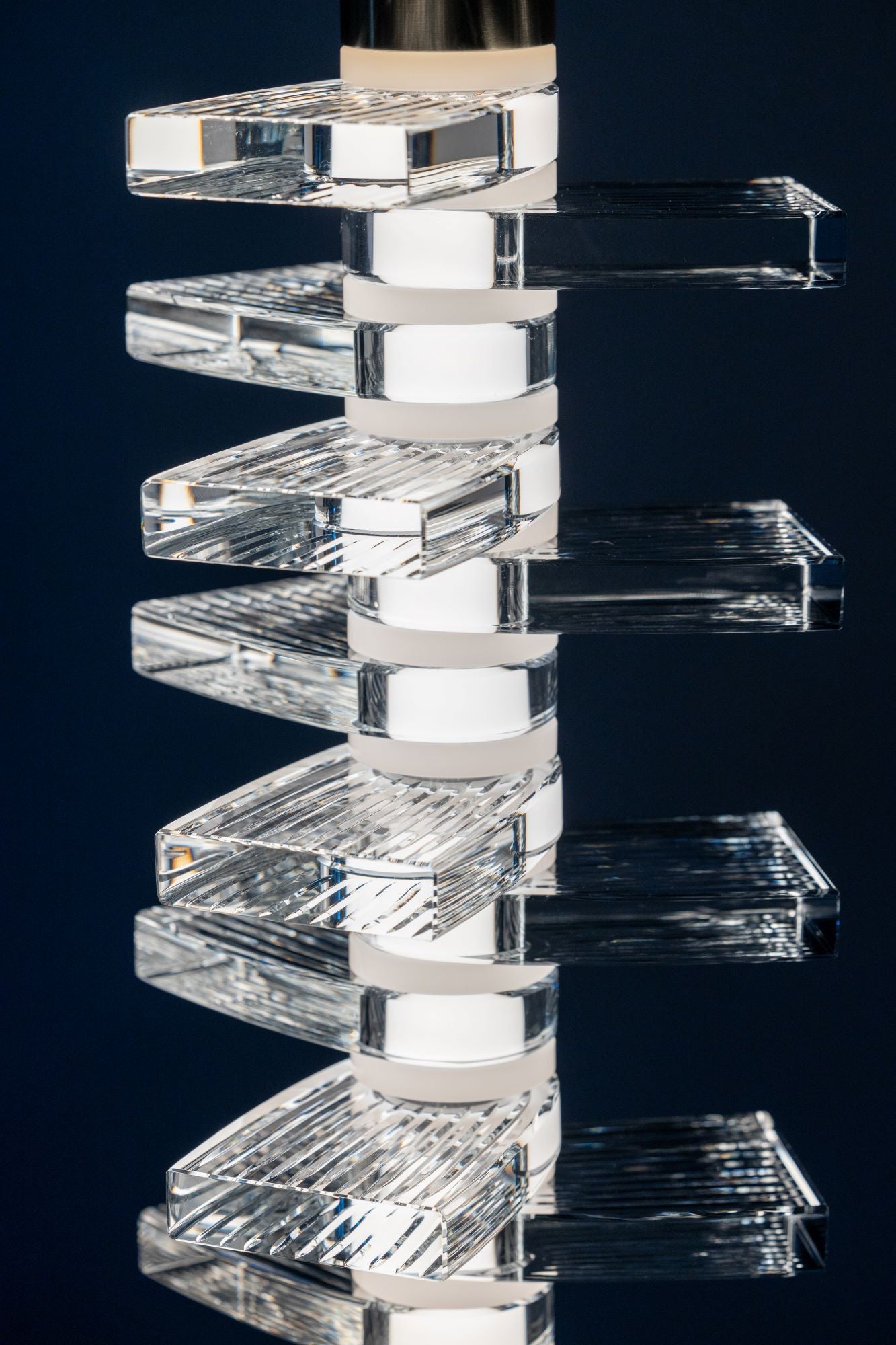 Plume Chandelier: Brushed Nickel, Grooved
